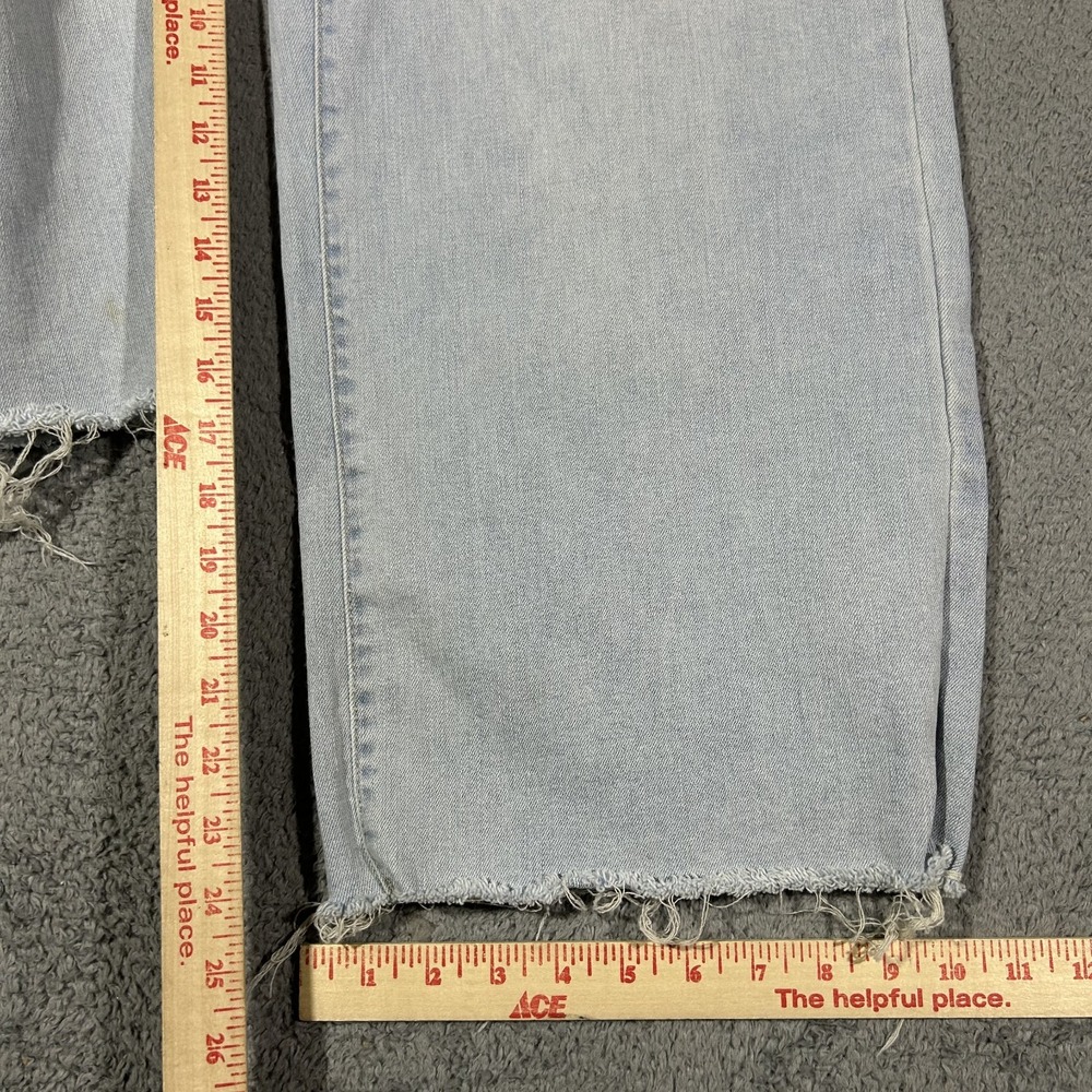 Oat New York Womens 10/30 Pant Blue Light Wash Wide Leg Raw Hem #3891 - Picture 8 of 9